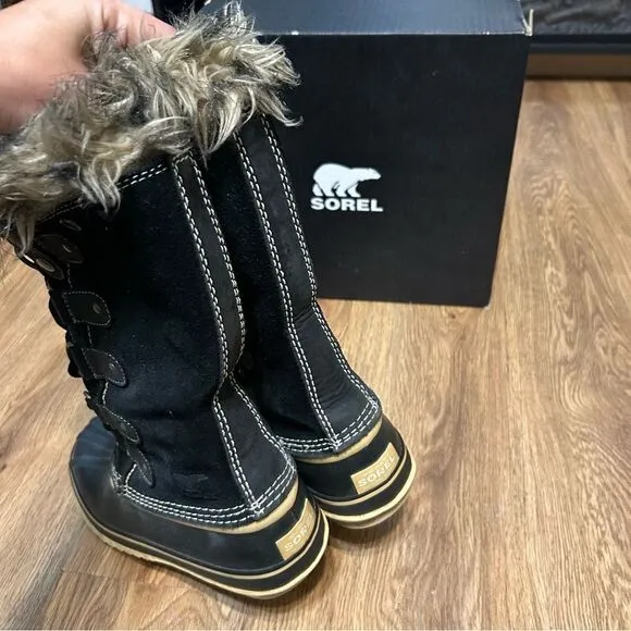 SOREL Joan of Arctic black waterproof snow winter boots shoes women’s 7