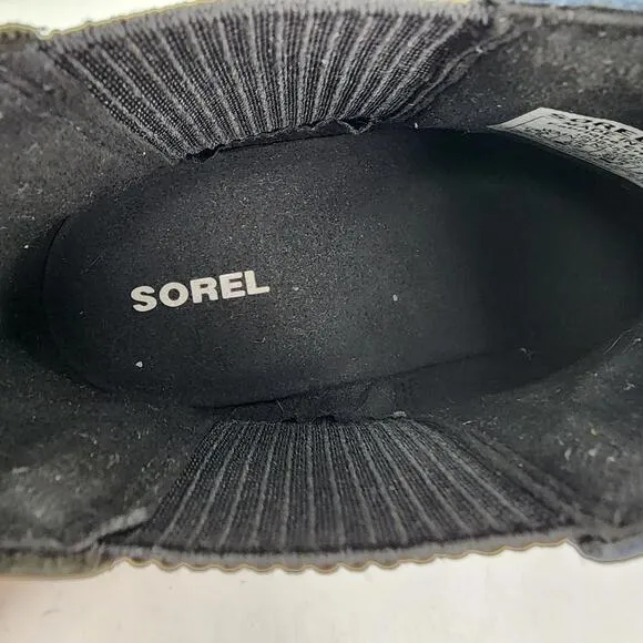 Sorel Joan of Arctic Wedge Chelsea Boots US 8.5 Blue Leather Ankle Booties Boot