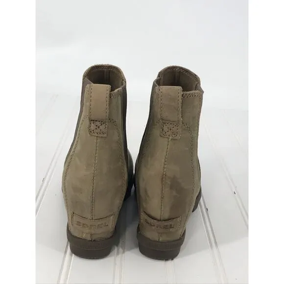 Sorel Joan of Arctic Wedge Leather Slip On Ankle Boots Womens  6