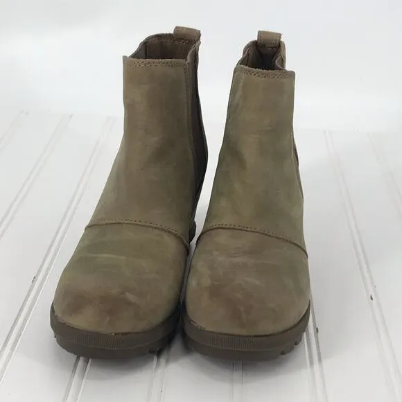 Sorel Joan of Arctic Wedge Leather Slip On Ankle Boots Womens  6