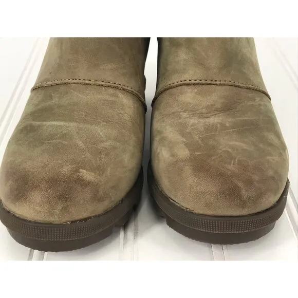 Sorel Joan of Arctic Wedge Leather Slip On Ankle Boots Womens  6