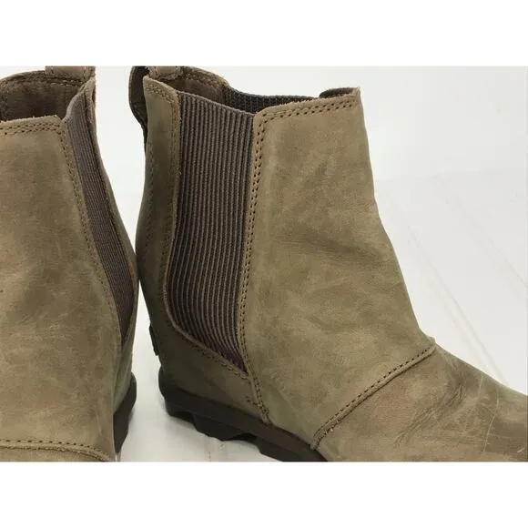 Sorel Joan of Arctic Wedge Leather Slip On Ankle Boots Womens  6