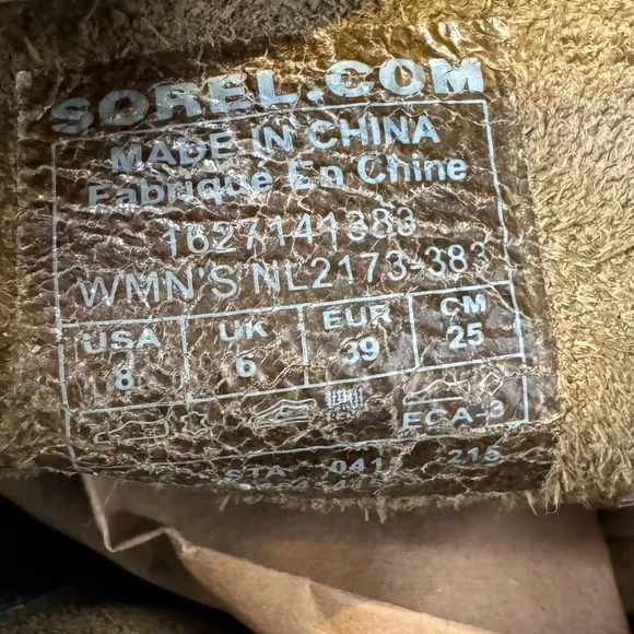 Sorel | Joan of Arctic Wedge Waterproof Winter Bootie in Distressed Tan Sz. 8