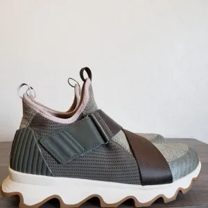 Sorel Kinetic Slip-On Knit Sneakers Shoes Adjustable Alpine Tundra Green Size 9