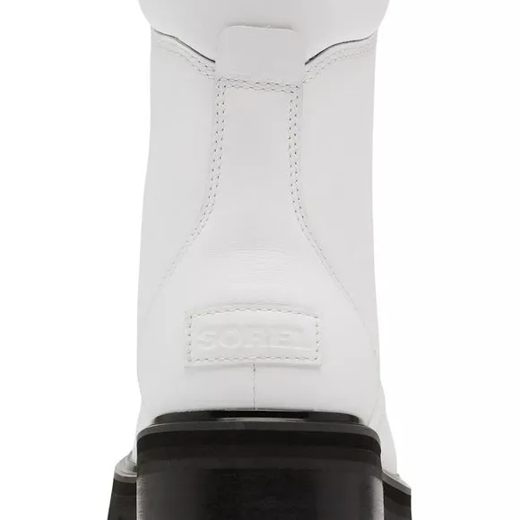 Sorel Lennox White Lace Leather Waterproof Ankle Short Boots Bootie Shoes NEW
