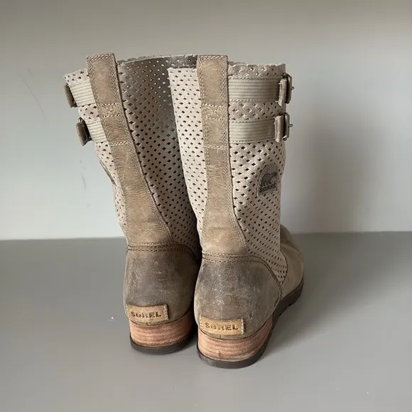 Sorel Major Pull On Perforated Leather &amp; Suede Boots Size 11