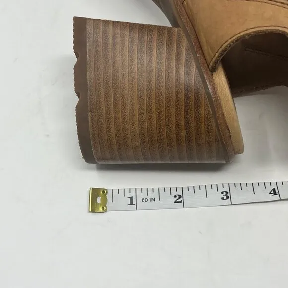 Sorel 'Nadia' block heel sandals 9 tan leather women