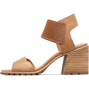 Sorel 'Nadia' block heel sandals 9 tan leather women