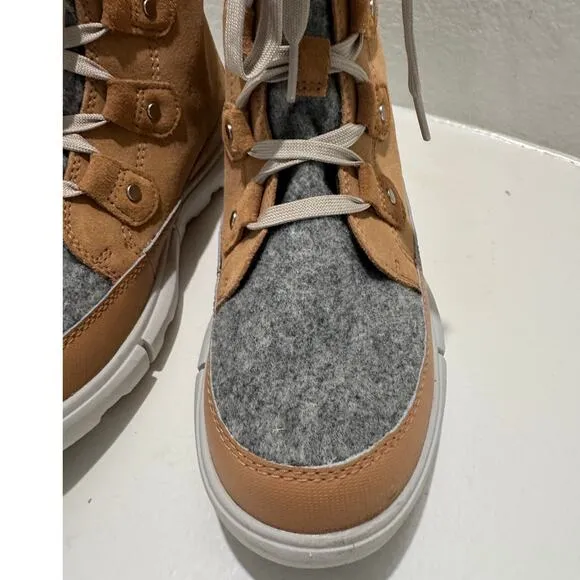SOREL New $154 Explorer Next Joan Waterproof Tawny Brown Gray Size W 7