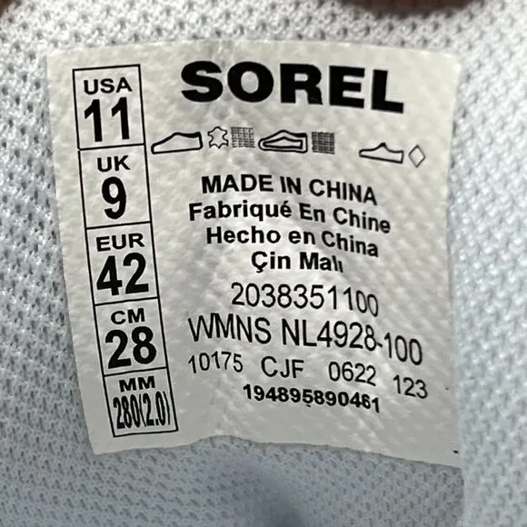 Sorel Out N About Sport Wedge Waterproof Shoes White Sea Salt Women's US 11 NWB