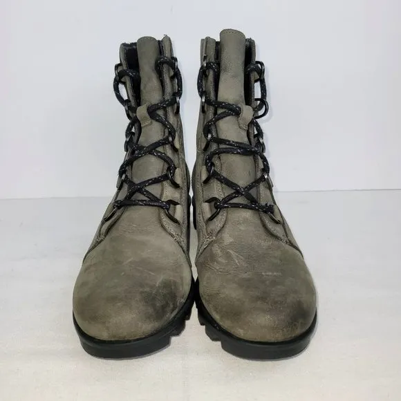 Sorel Phoenix Short Lace Green Waterproof Women's Boot US Size 10.5