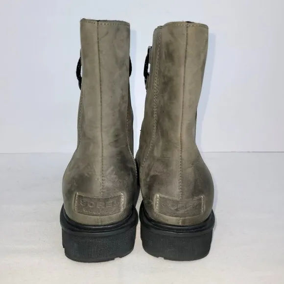 Sorel Phoenix Short Lace Green Waterproof Women's Boot US Size 10.5