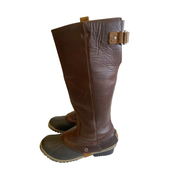 SOREL SLIMPACK Tall 10 Equestrian Riding Boot Brown Waterproof RARE HTF EUC