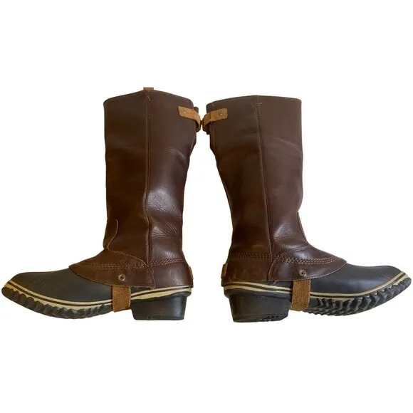 SOREL SLIMPACK Tall 10 Equestrian Riding Boot Brown Waterproof RARE HTF EUC