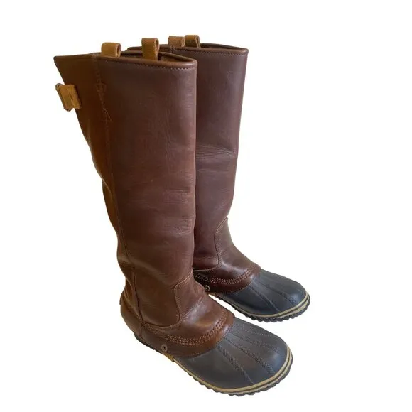 SOREL SLIMPACK Tall 10 Equestrian Riding Boot Brown Waterproof RARE HTF EUC