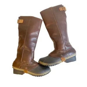 SOREL SLIMPACK Tall 10 Equestrian Riding Boot Brown Waterproof RARE HTF EUC