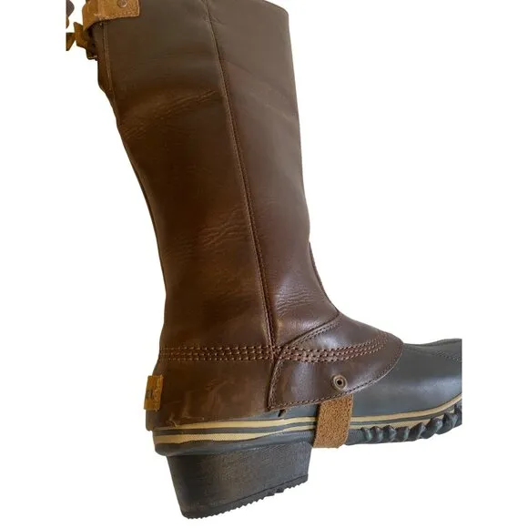 SOREL SLIMPACK Tall 10 Equestrian Riding Boot Brown Waterproof RARE HTF EUC
