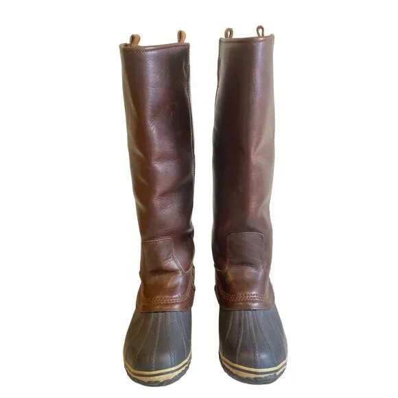 SOREL SLIMPACK Tall 10 Equestrian Riding Boot Brown Waterproof RARE HTF EUC