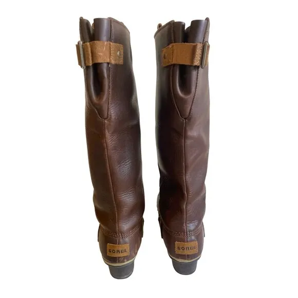 SOREL SLIMPACK Tall 10 Equestrian Riding Boot Brown Waterproof RARE HTF EUC