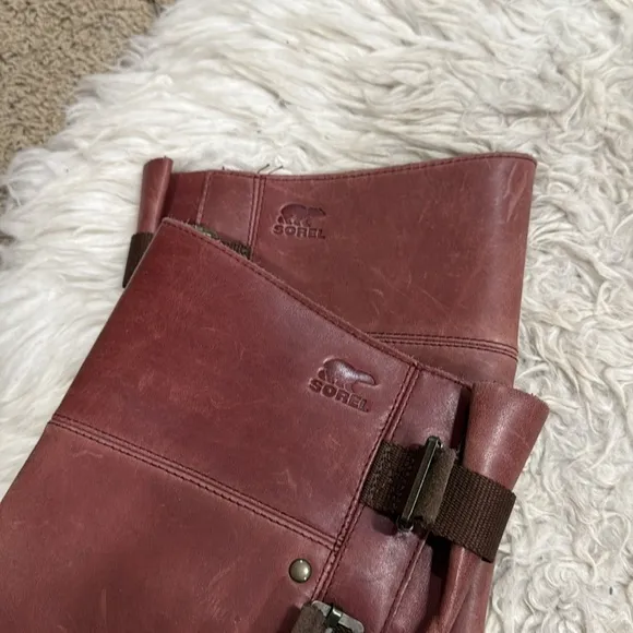 Sorel Slimpack Tall Equestrian Riding Boots Womens Sz 6 Leather Muck Rain Snow