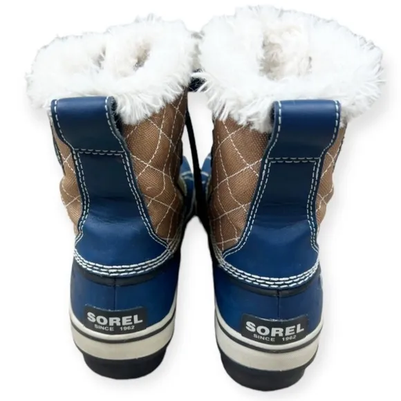 Sorel Tivoli Admiral Winter Waterproof Boots 7 Brown Navy