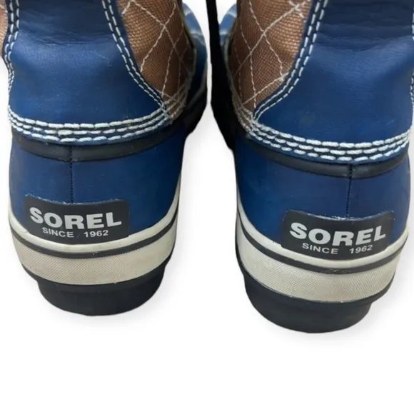 Sorel Tivoli Admiral Winter Waterproof Boots 7 Brown Navy