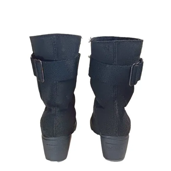Sorel Toronto Wedge Boots Womens 8.5 Black Suede Waterproof Slouchy Mid-Calf
