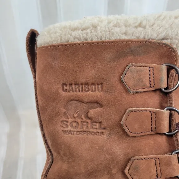 Sorel Waterproof Caribou Snow Boots Brown Black Size 9