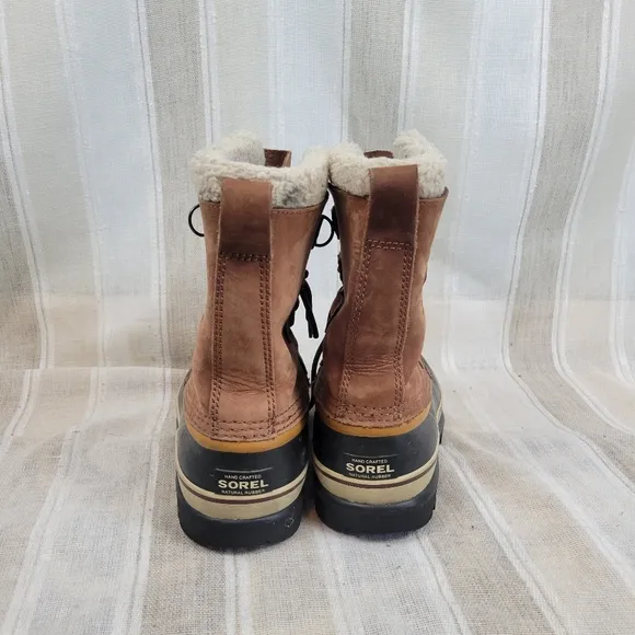 Sorel Waterproof Caribou Snow Boots Brown Black Size 9
