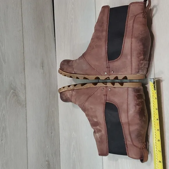 Sorel Women Lea Redwood Waterproof Ankle Wedge Boots shoes sz 10.5