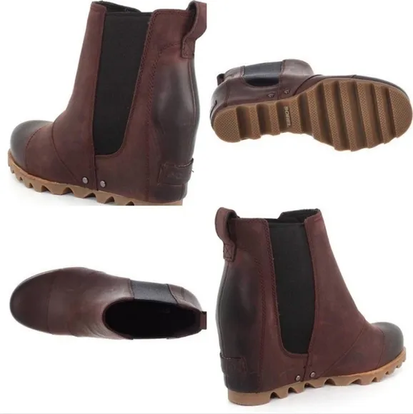 Sorel Women Lea Redwood Waterproof Ankle Wedge Boots shoes sz 10.5