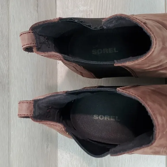 Sorel Women Lea Redwood Waterproof Ankle Wedge Boots shoes sz 10.5