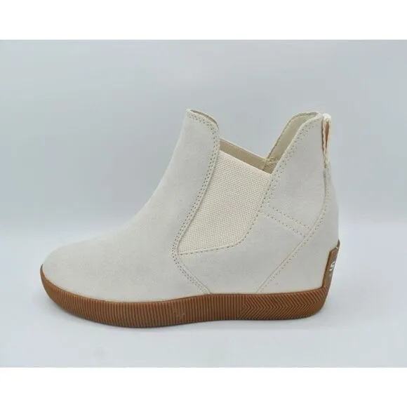 Sorel Women Size 9.5 Out N About Wedge II White Waterproof Slip-On Shoes Booties