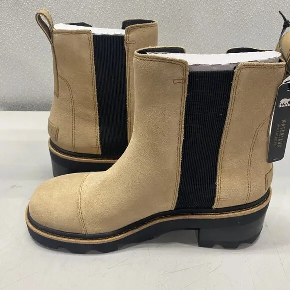 Sorel Women’s Joan Now Chelsea Boots – Canoe/Black Size 10 – Waterproof Leather