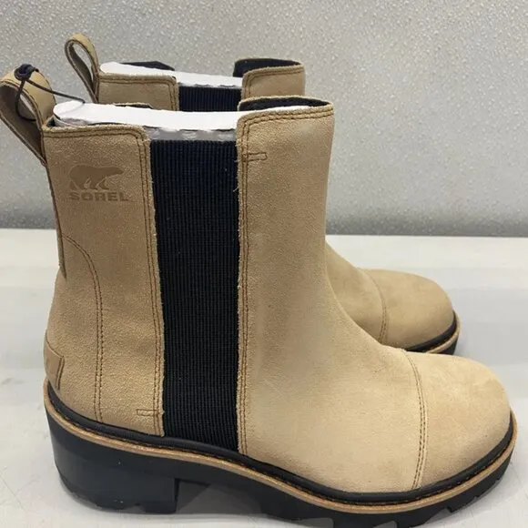 Sorel Women’s Joan Now Chelsea Boots – Canoe/Black Size 10 – Waterproof Leather