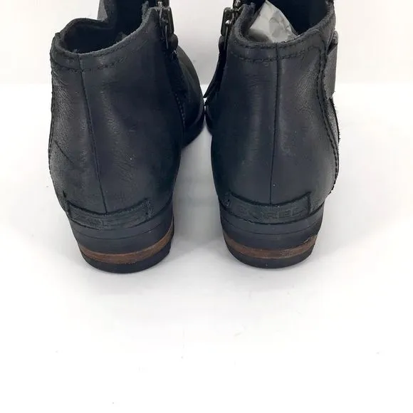 Sorel Womens Lolla NL2267-010 Black Leather Ankle Boots Size 11