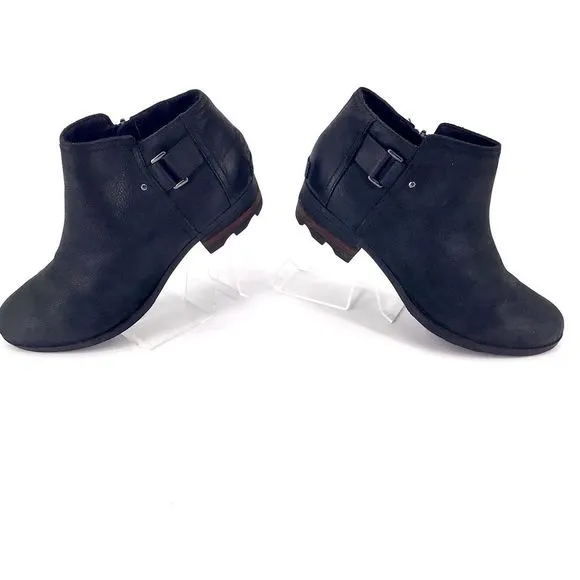 Sorel Womens Lolla NL2267-010 Black Leather Ankle Boots Size 11