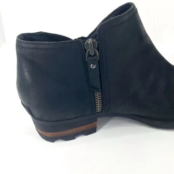 Sorel Womens Lolla NL2267-010 Black Leather Ankle Boots Size 11