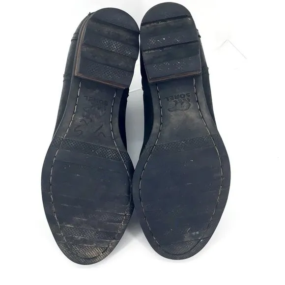 Sorel Womens Lolla NL2267-010 Black Leather Ankle Boots Size 11