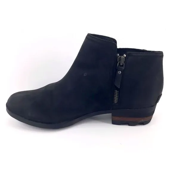 Sorel Womens Lolla NL2267-010 Black Leather Ankle Boots Size 11