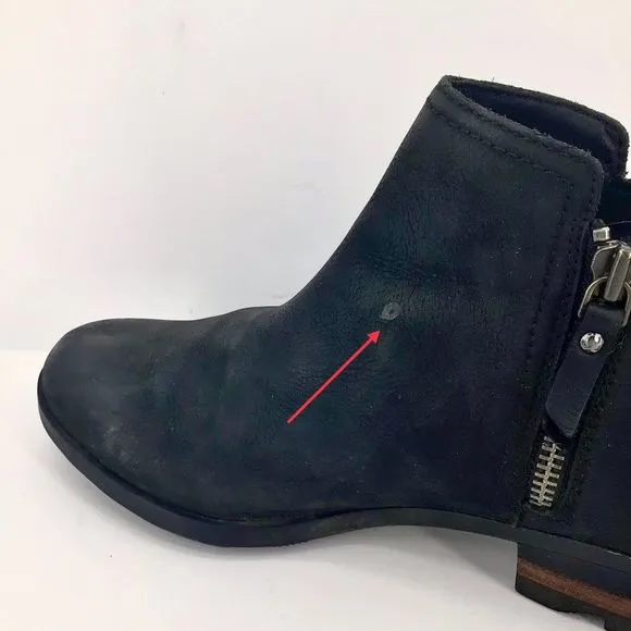 Sorel Womens Lolla NL2267-010 Black Leather Ankle Boots Size 11