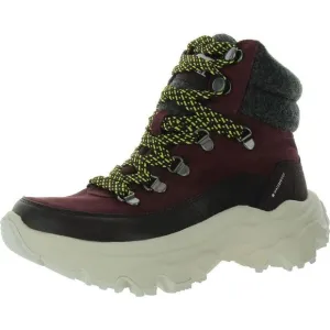 Sorel Womens Purple Leather Sneaker Faux Fur Hiking Boots Shoes New