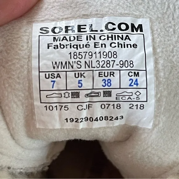 Sorel Womens Sneakchic Shearling Alpine Ankle Boots NL3287-908 Size 7