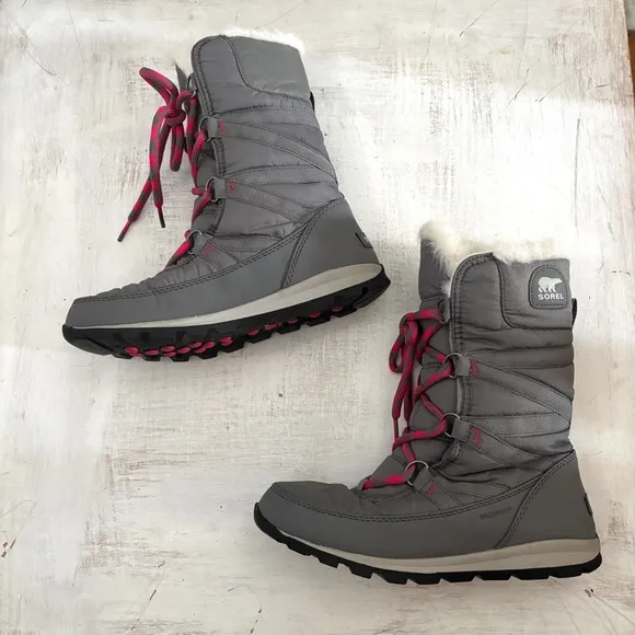 Sorel Women's Whitney Tall Lace Snow Boot Quarry Bright Rose Size 7