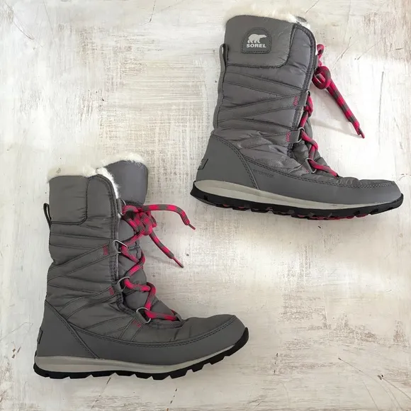 Sorel Women's Whitney Tall Lace Snow Boot Quarry Bright Rose Size 7