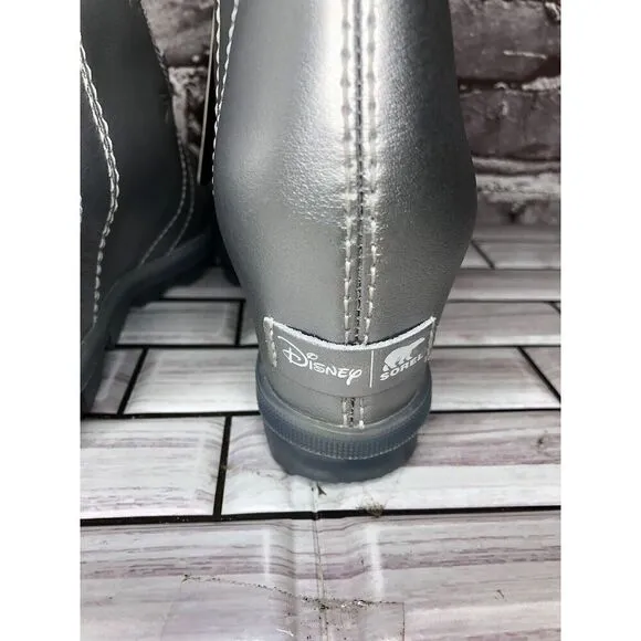 Sorel x Disney Joan of Arctic Metallic Silver Lace Wedge Frozen Boots Women 5/37