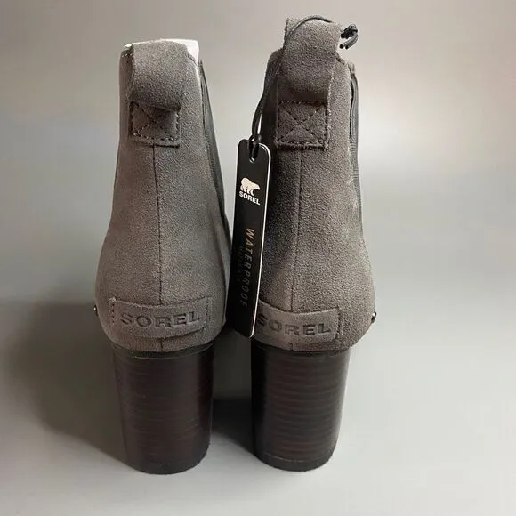 Sorel Addington Chelsea Ankle Boots Block Heel Quarry Suede 9.5