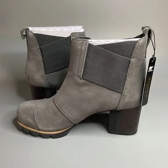 Sorel Addington Chelsea Ankle Boots Block Heel Quarry Suede 9.5