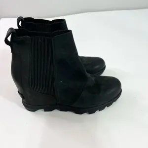 Sorel Boots Womens 7.5 Black Joan of Arctic Wedge II Chelsea