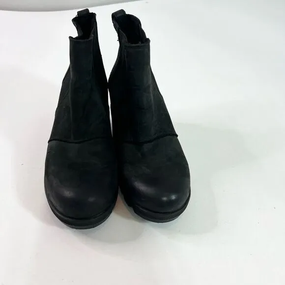 Sorel Boots Womens 7.5 Black Joan of Arctic Wedge II Chelsea